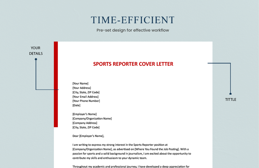 Sports Reporter Cover Letter