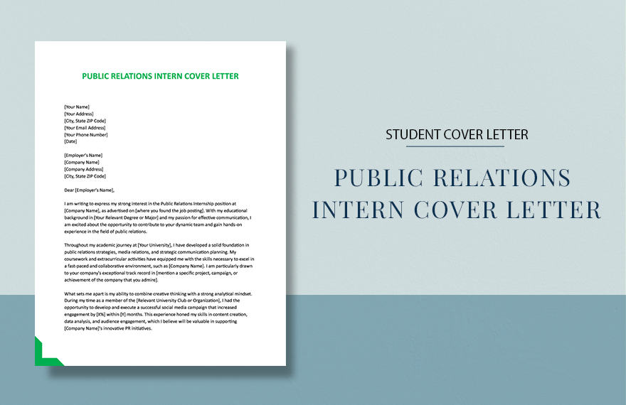 Public Relations Intern Cover Letter