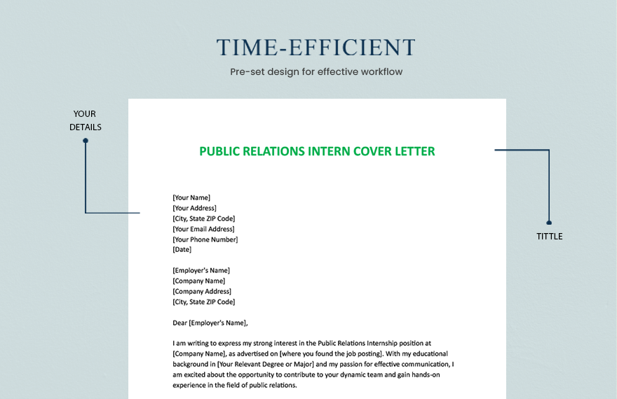 Public Relations Intern Cover Letter