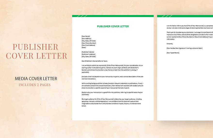 Publisher Cover Letter in Word, Google Docs, Apple Pages