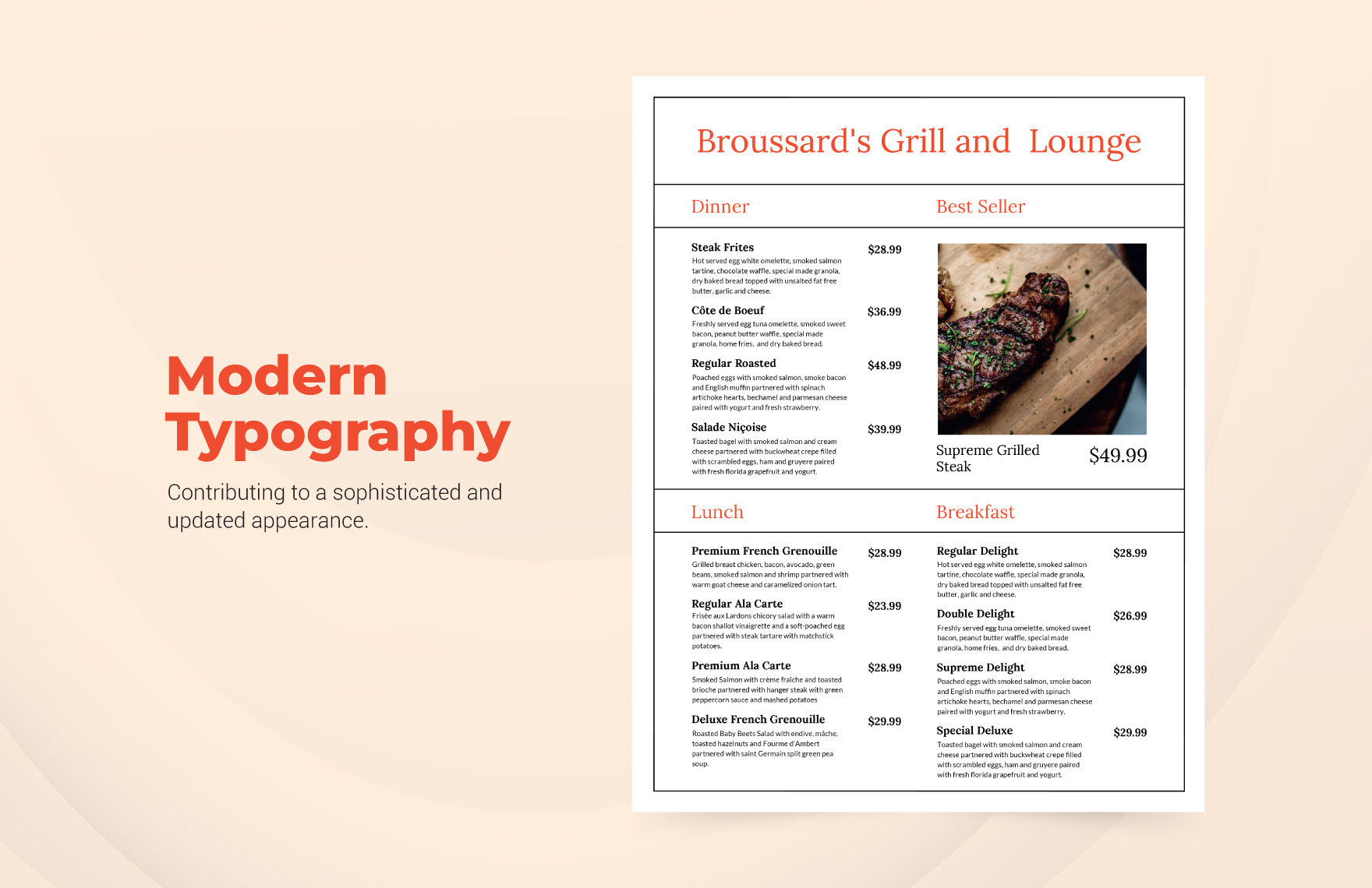 Simple French Menu Template
