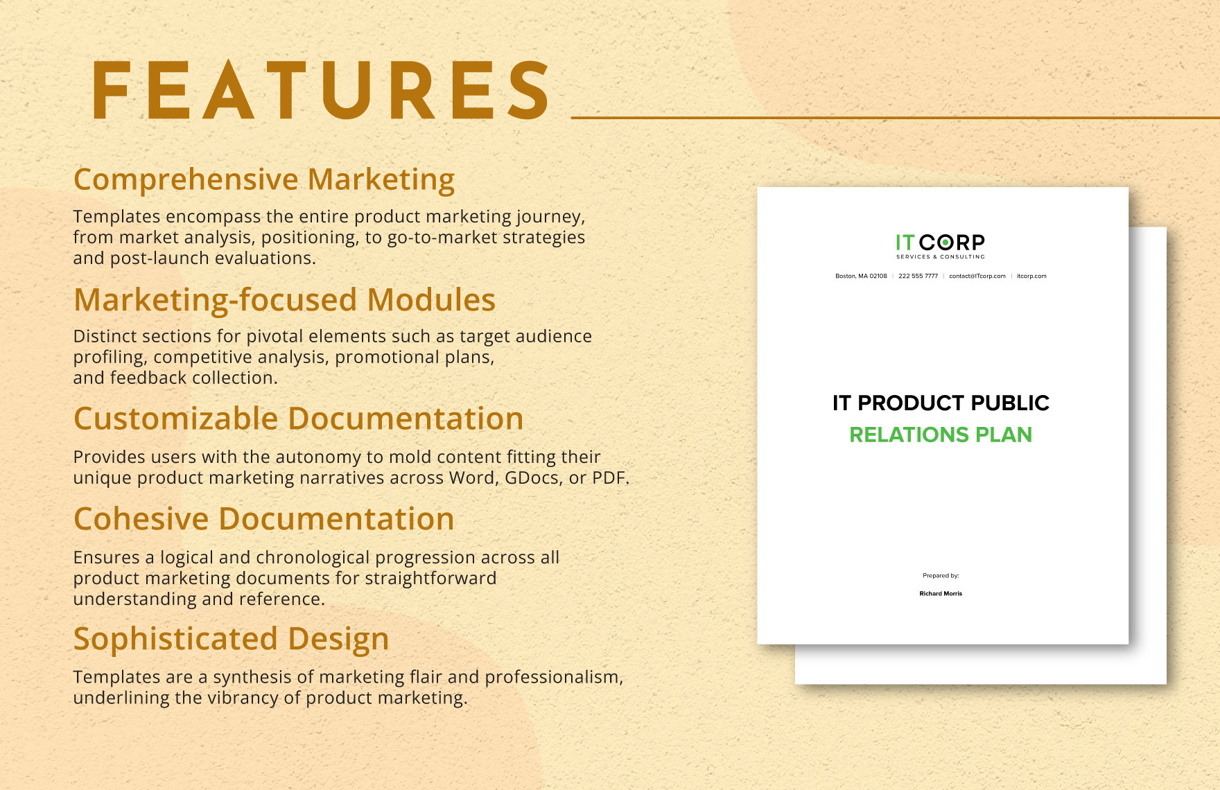 IT Product Public Relations Plan Template