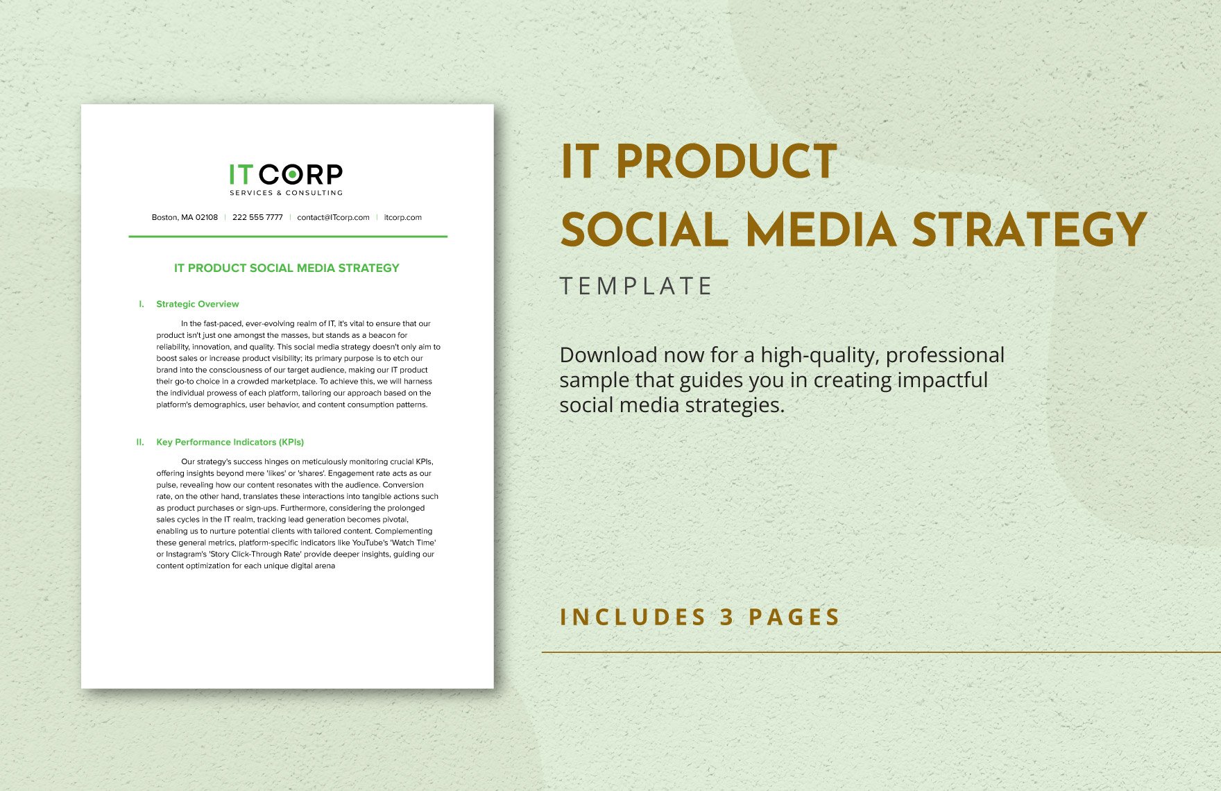 IT Product Social Media Strategy Template