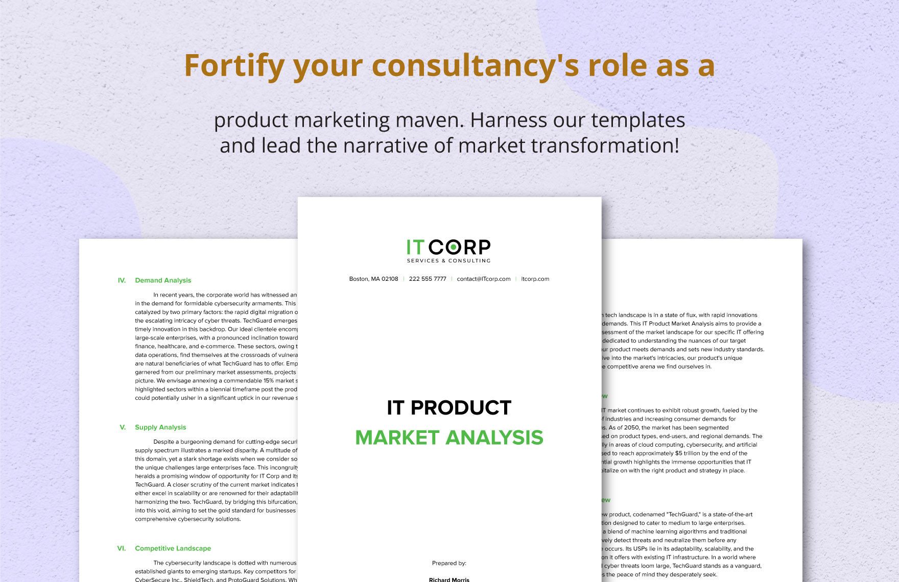 IT Product Market Analysis Template