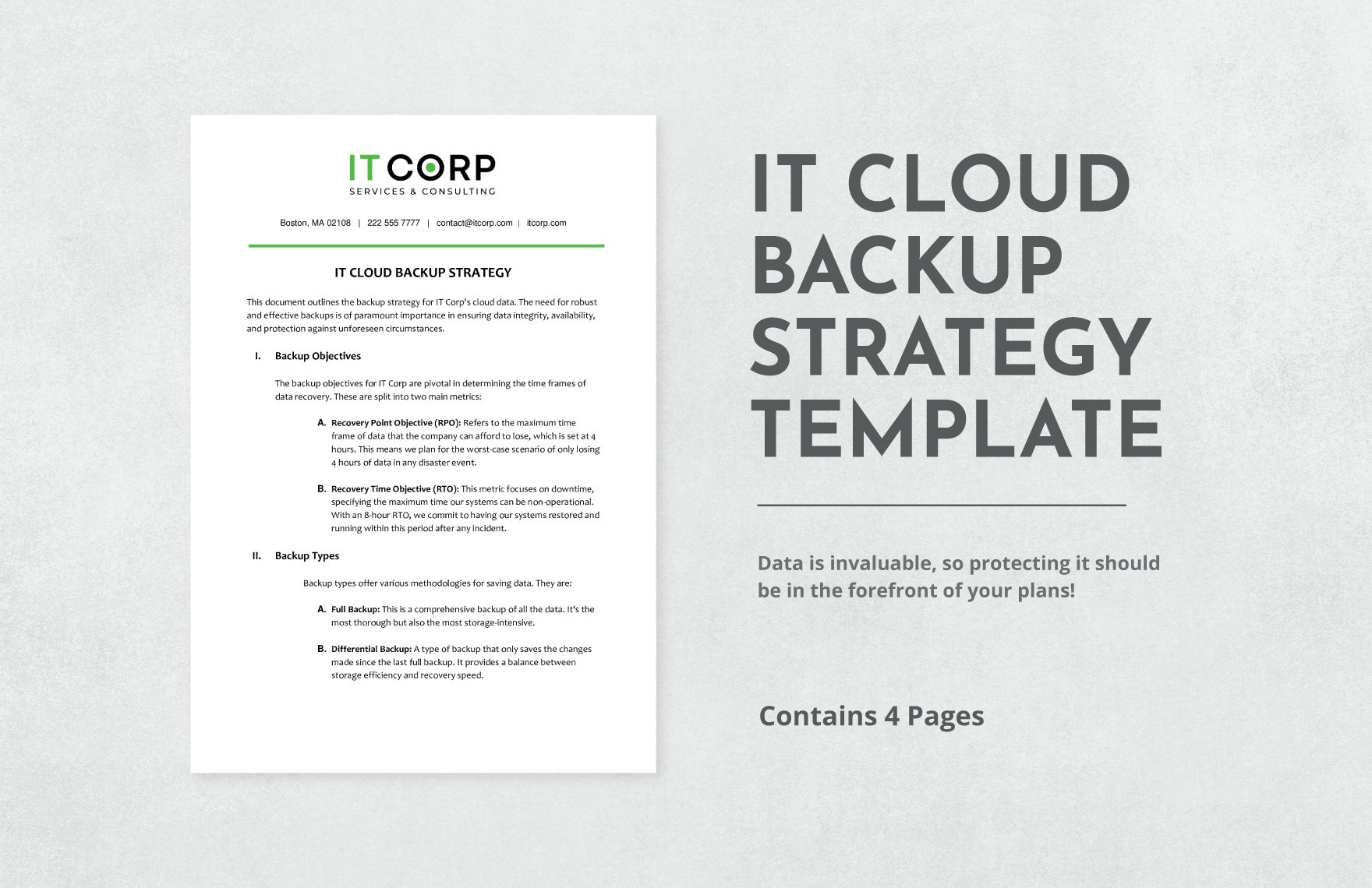 IT Cloud Backup Strategy Template in Word, Google Docs, PDF