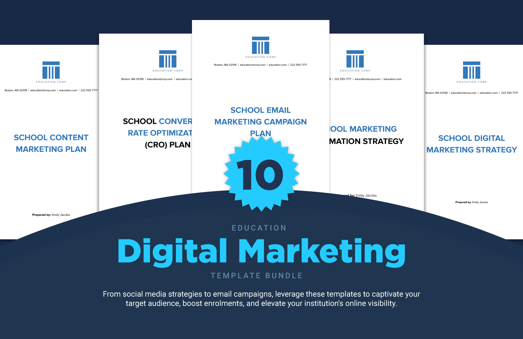 10 Education Digital Marketing Template Bundle in Word, Google Docs, PDF