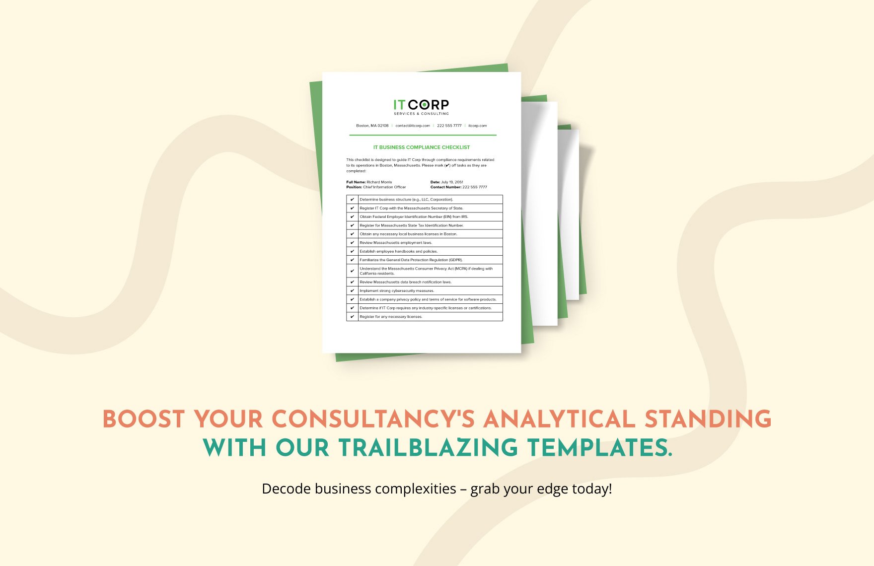 IT Business Compliance Checklist Template