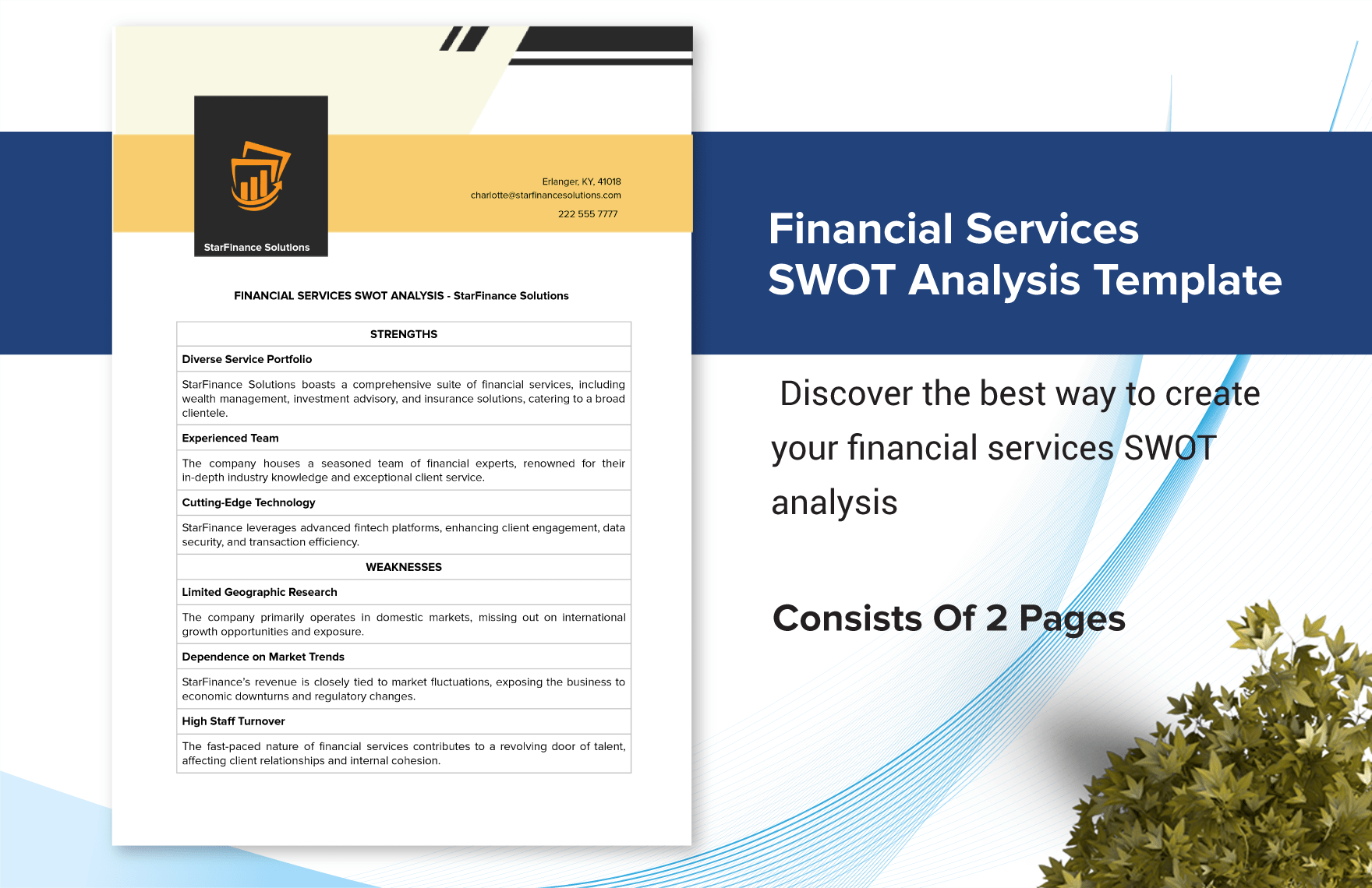 Financial Services SWOT Analysis Template