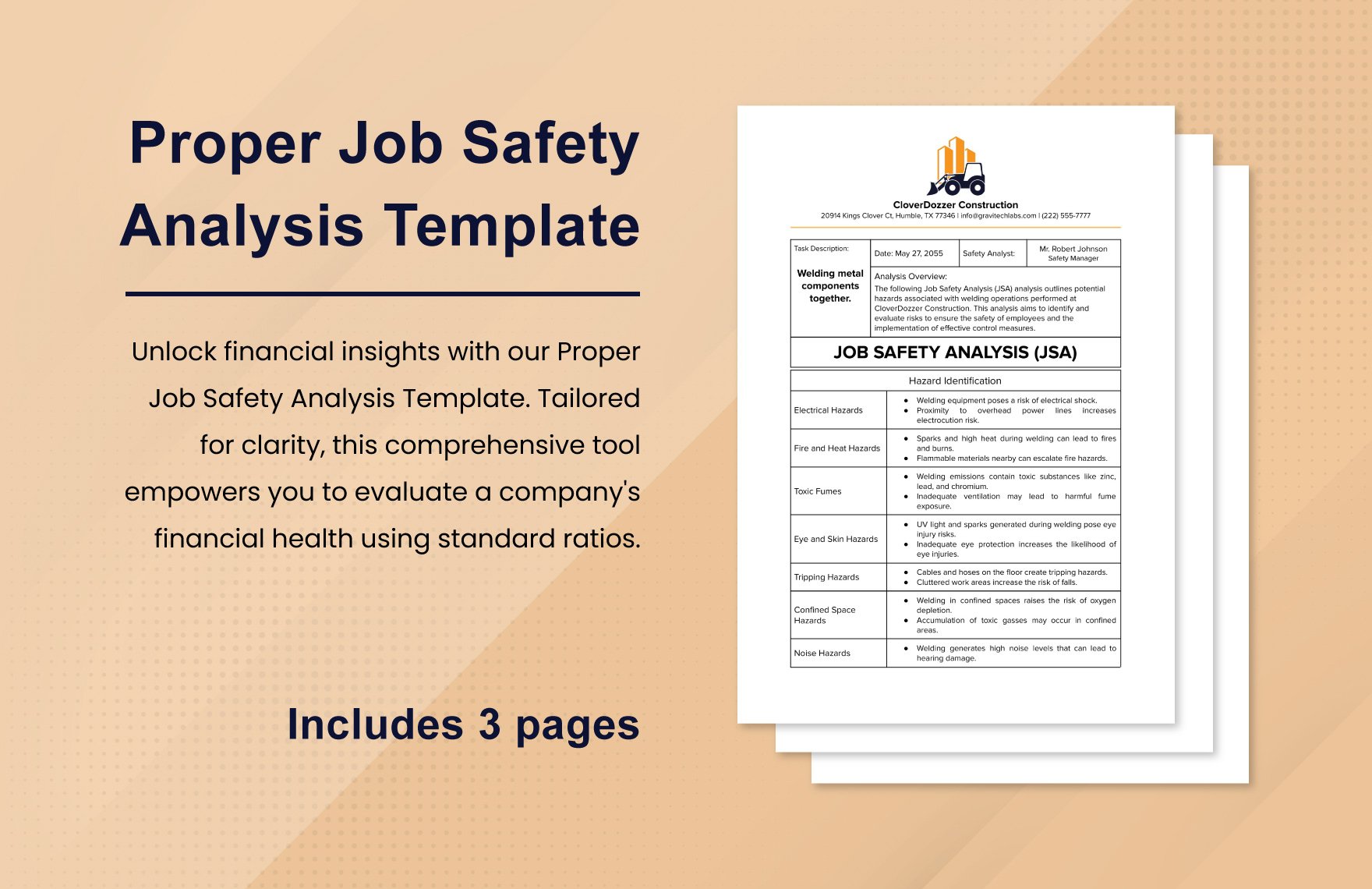 Proper Job Safety Analysis Template