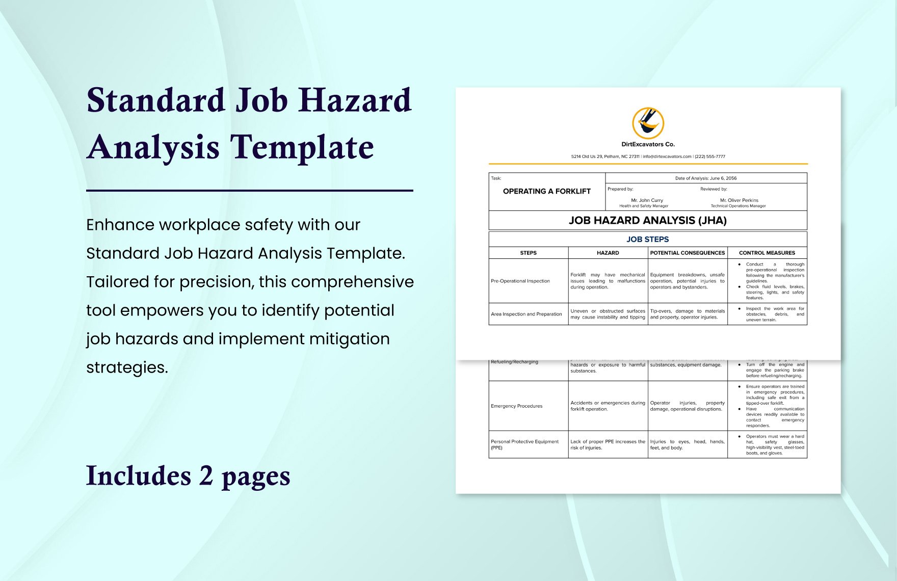 Standard Job Hazard Analysis Template