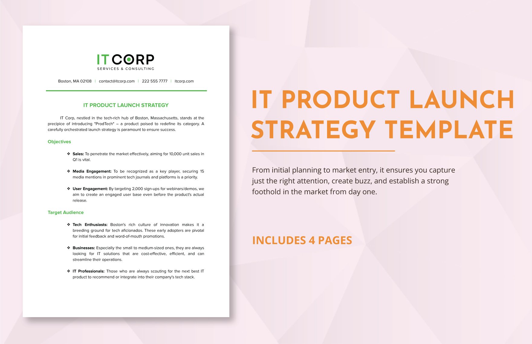 IT Product Launch Strategy Template