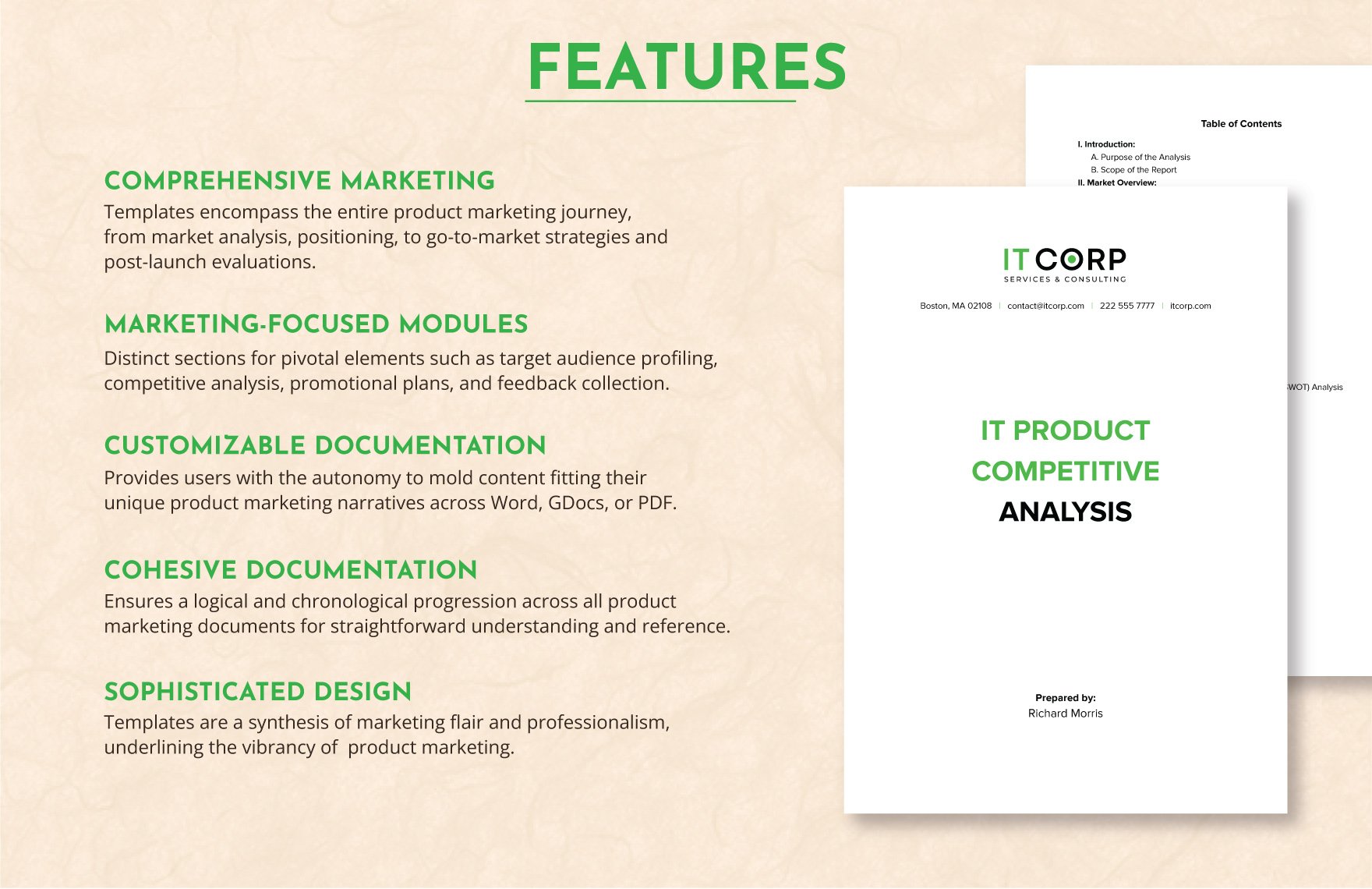 IT Product Competitive Analysis Template