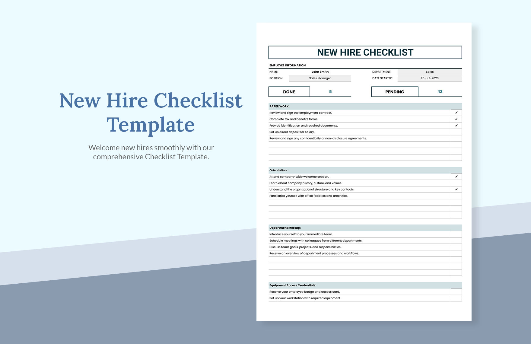 New Hire Checklist Template