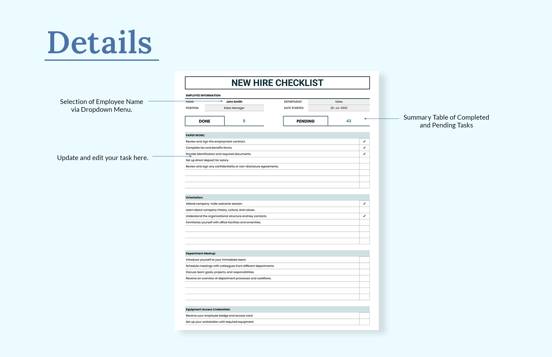 New Hire Checklist Template