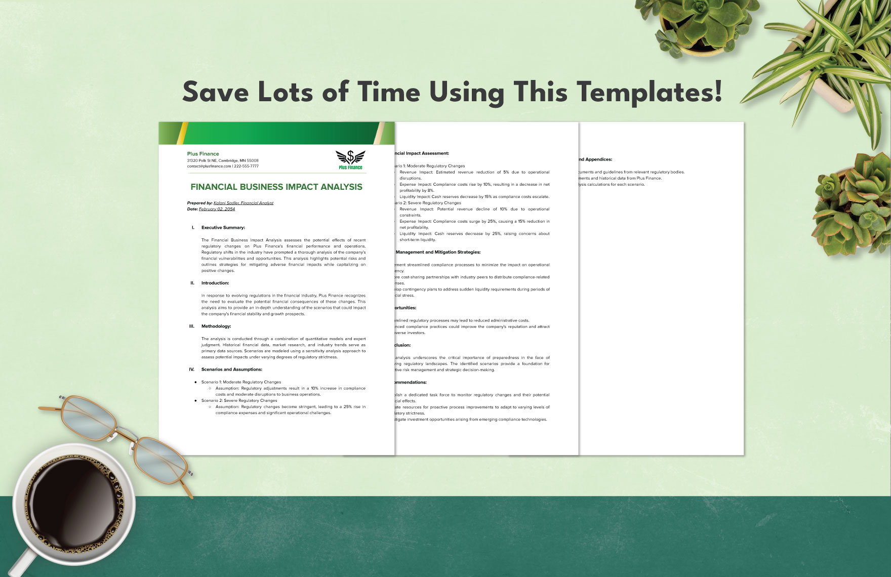 Financial Business Impact Analysis Template