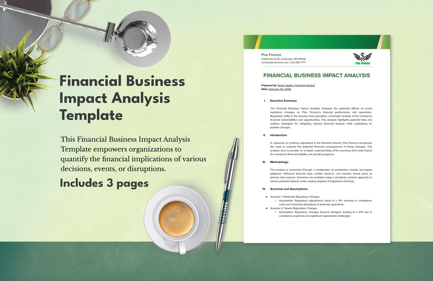 Financial Business Impact Analysis Template