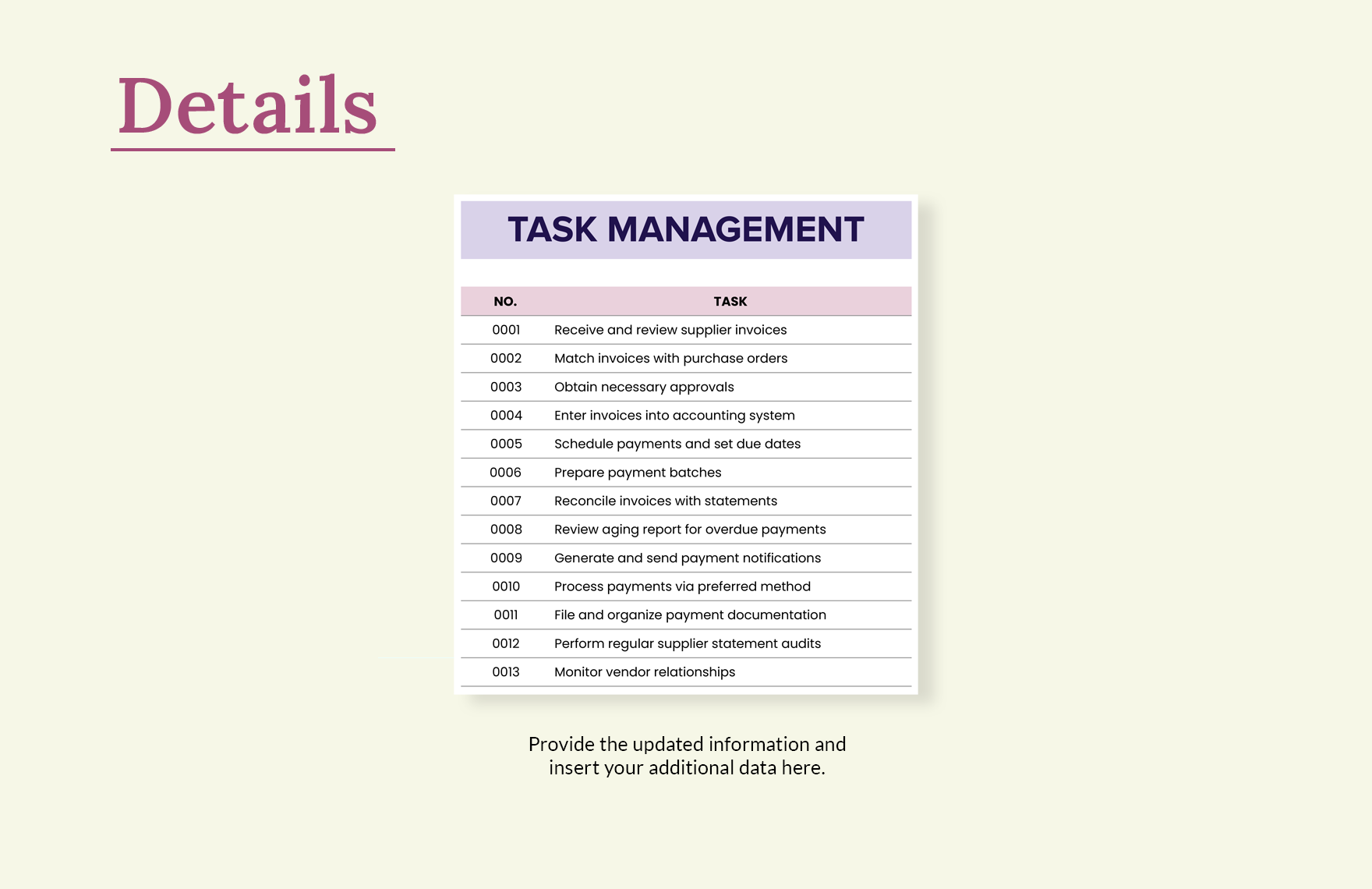 Accounts Payable Checklist Template