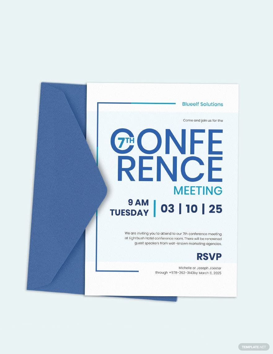 Conference Invitation Template in Word, Google Docs, Google Docs, Illustrator, PSD, Apple Pages, Publisher, InDesign, Outlook