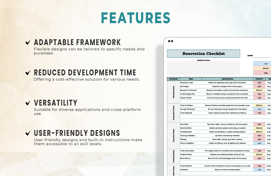 Renovation Checklist Template