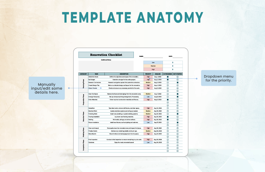 Renovation Checklist Template