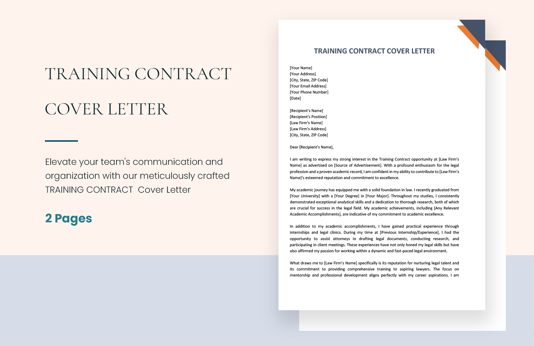 Training Contract Cover Letter in Word, Google Docs, PDF