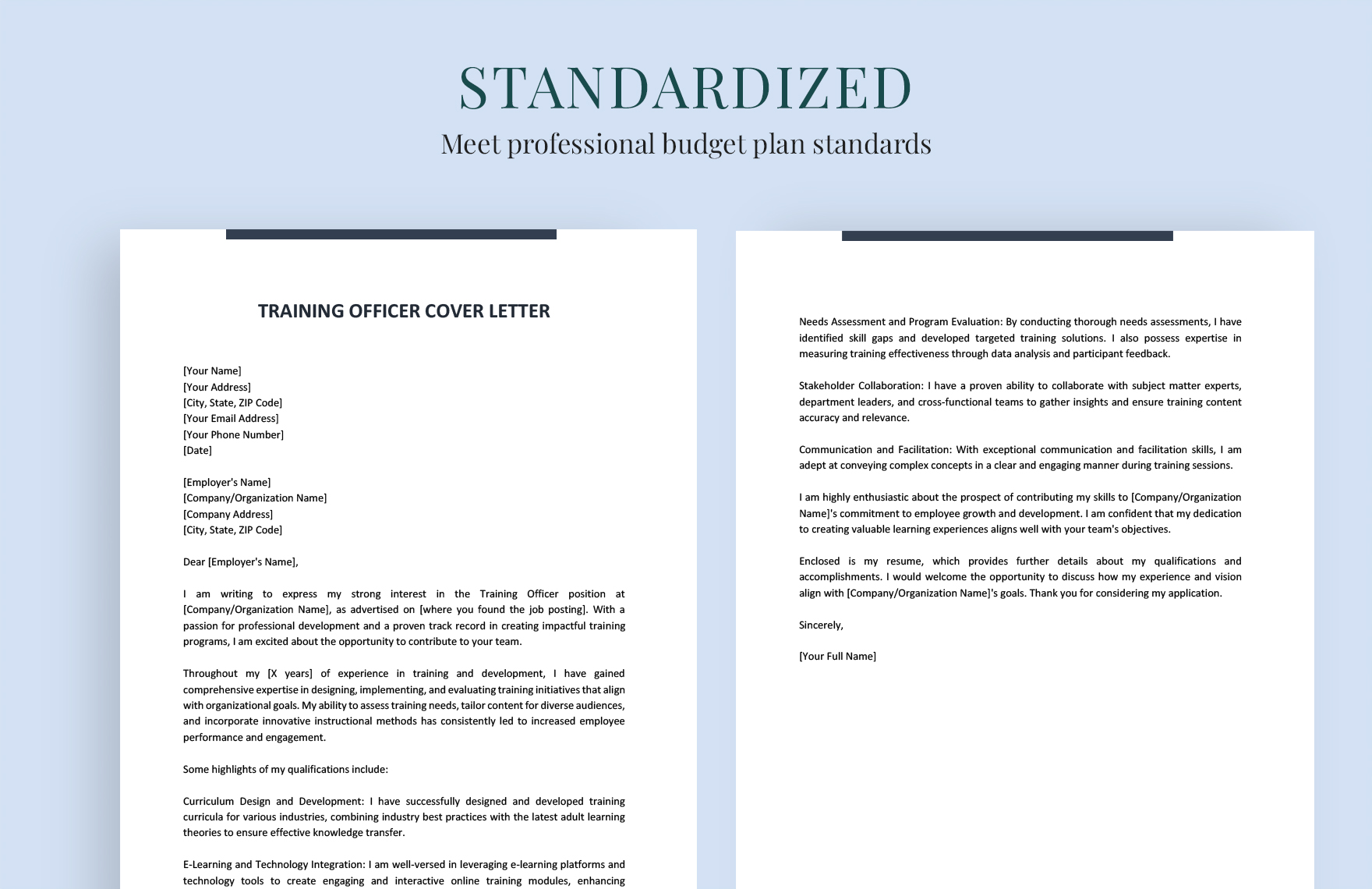 Training Officer Cover Letter