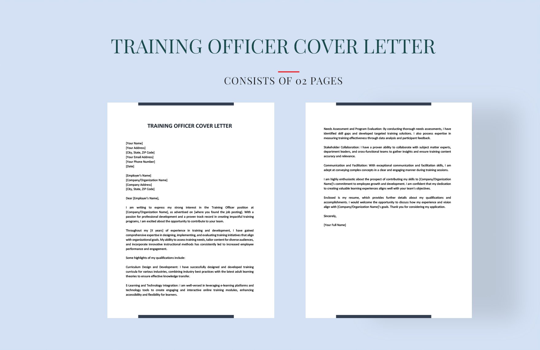 Training Officer Cover Letter in Word, Google Docs, PDF