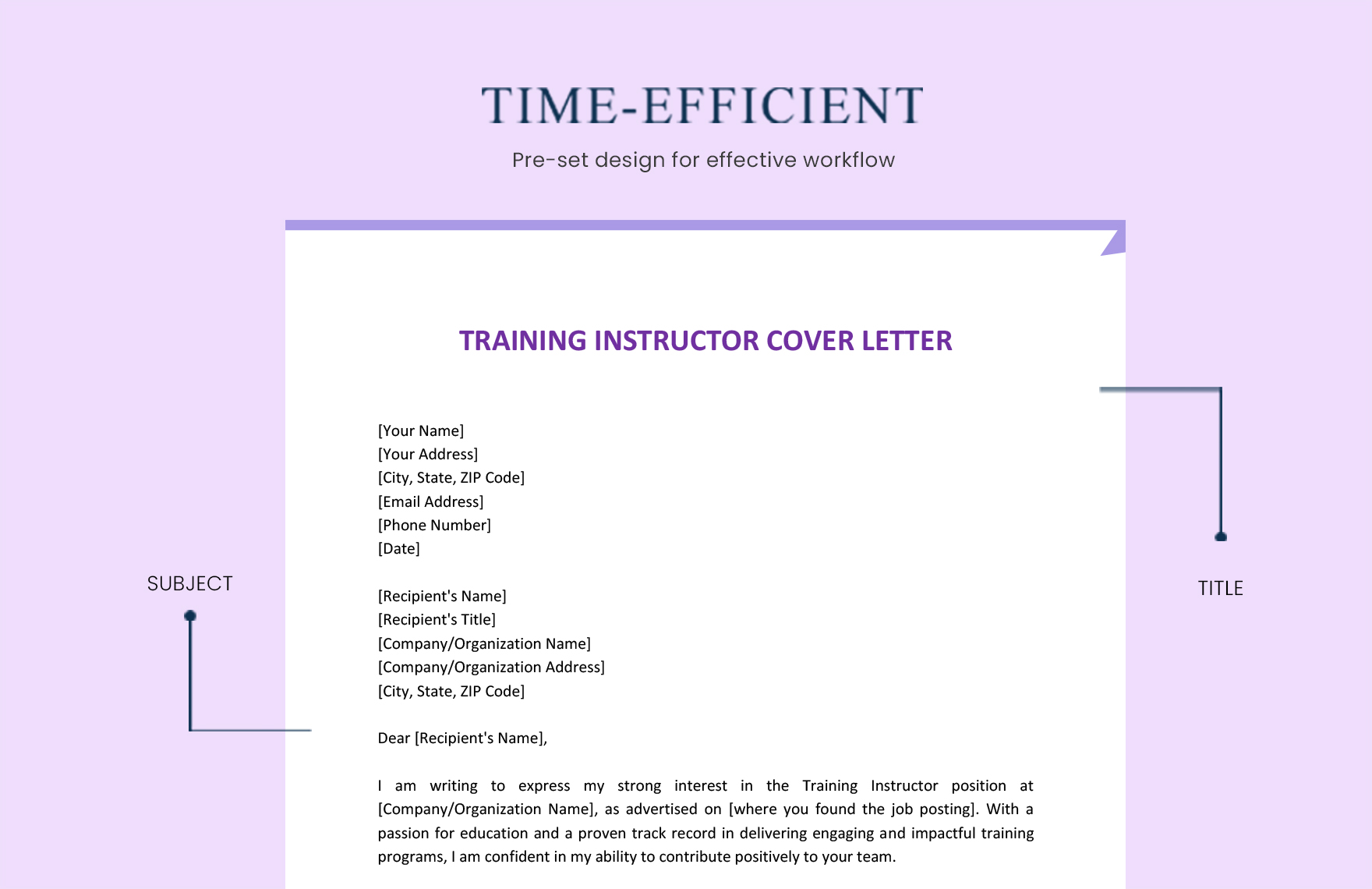 Training Instructor Cover Letter