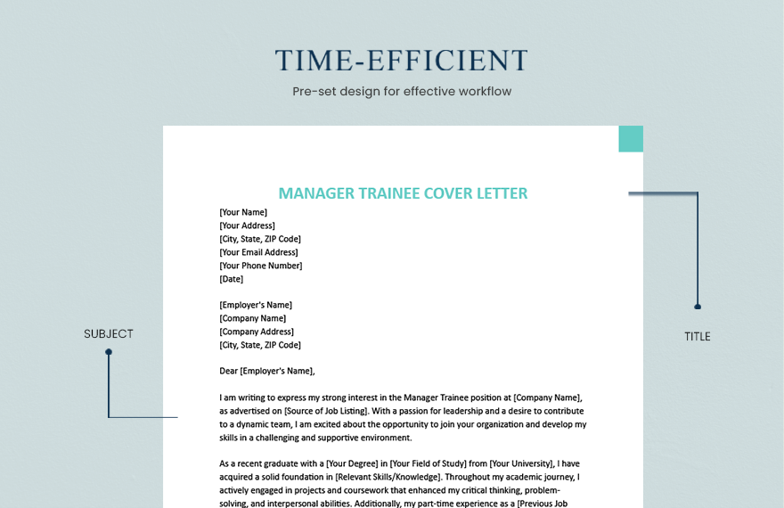 Manager Trainee Cover Letter