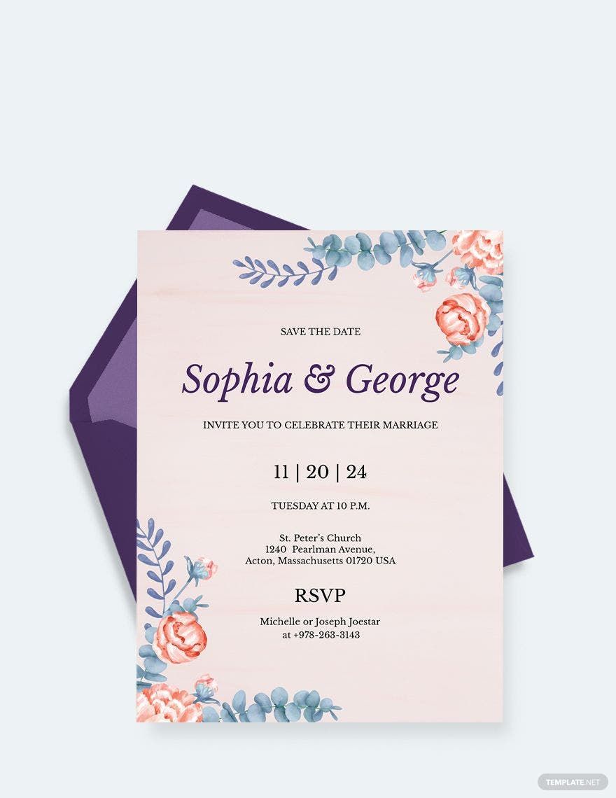 Elegant Traditional Wedding Invitation 