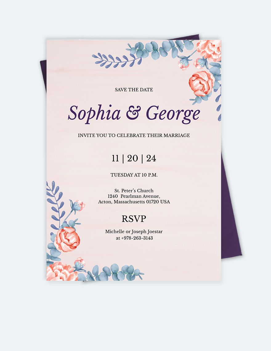 Elegant Traditional Wedding Invitation 