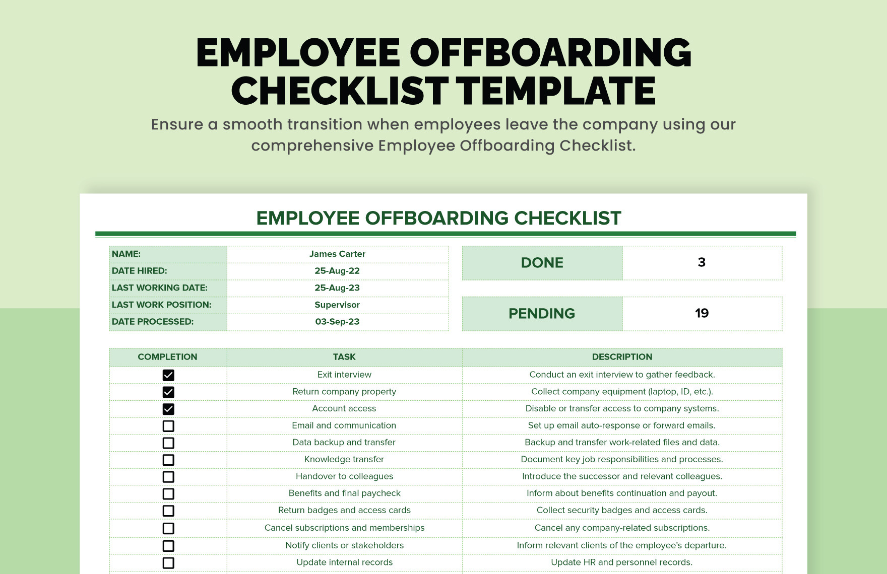 Free Employee Offboarding Checklist Template Download In Word Google 