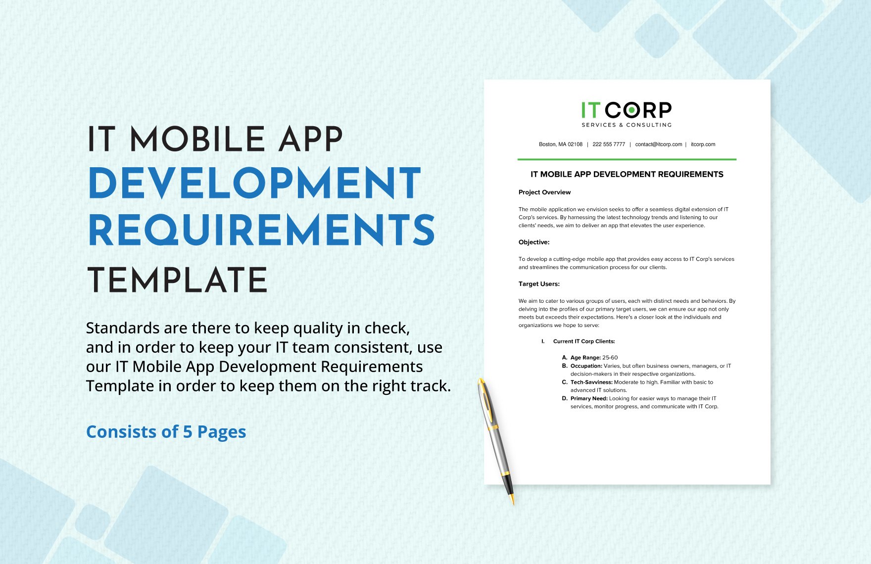 IT Mobile App Development Requirements Template in Word, Google Docs, PDF