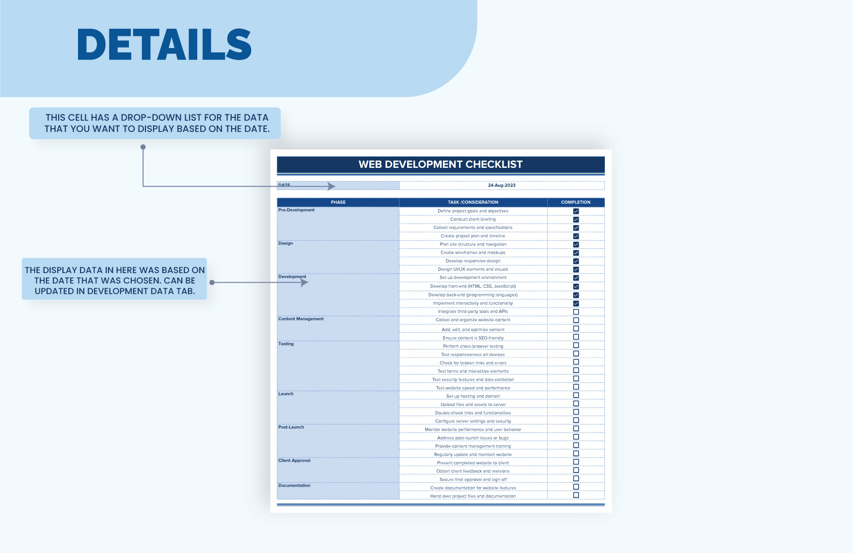 Web Development Checklist Template