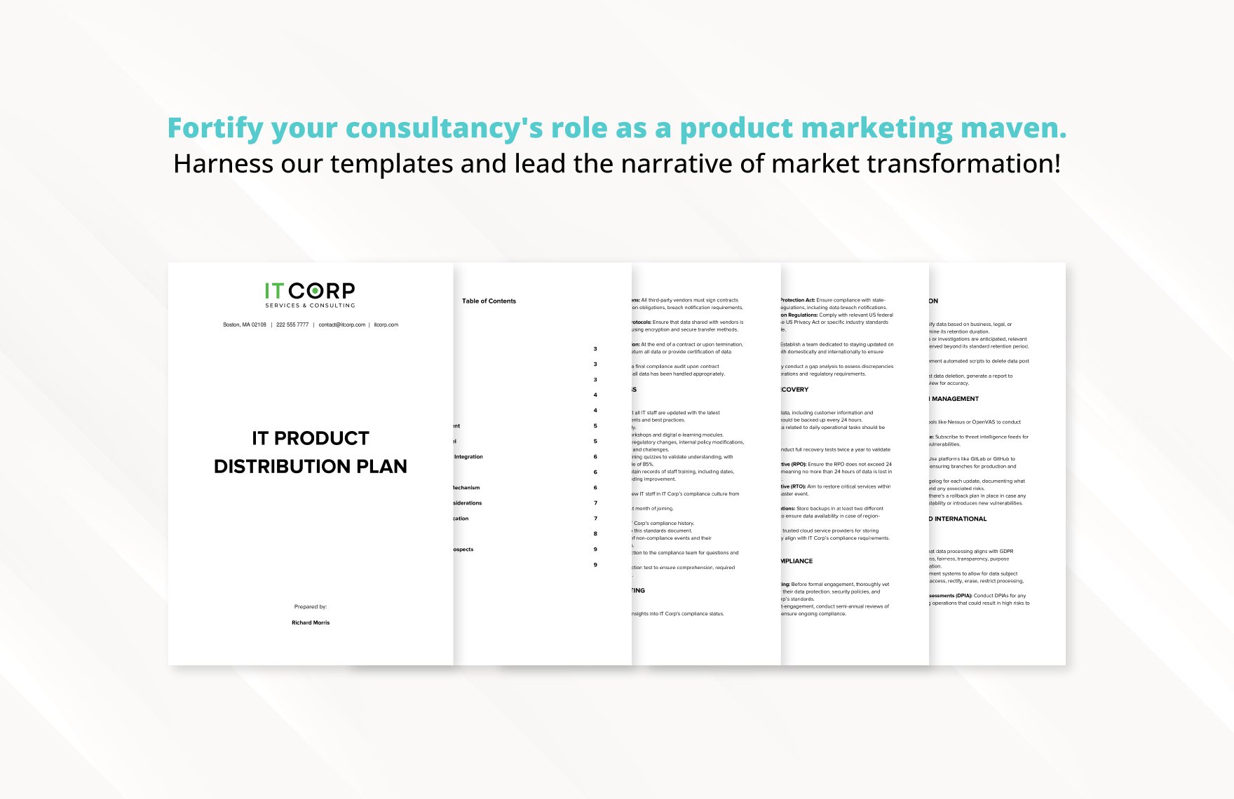IT Product Distribution Plan Template