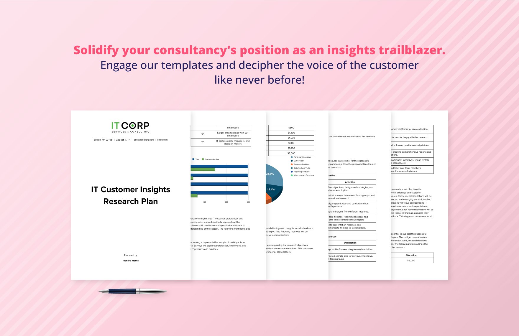 IT Customer Insights Research Plan Template