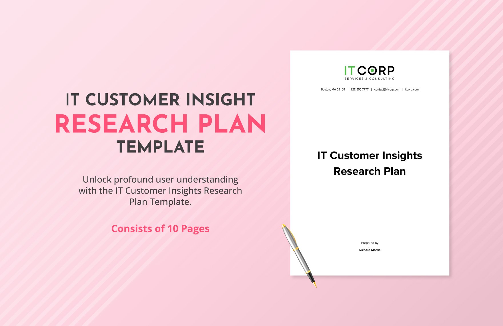 IT Customer Insights Research Plan Template in Word, Google Docs, PDF