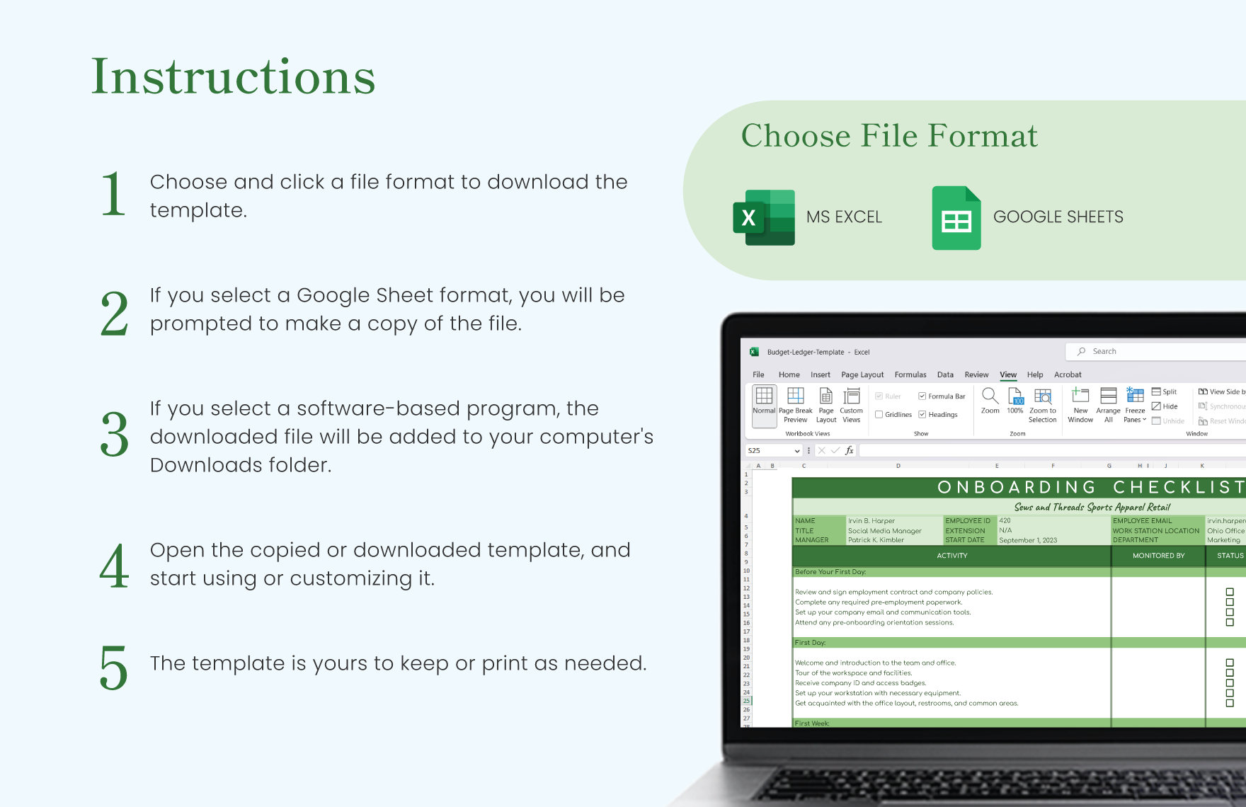 Onboarding Checklist Template - Download in Excel, Google Sheets ...