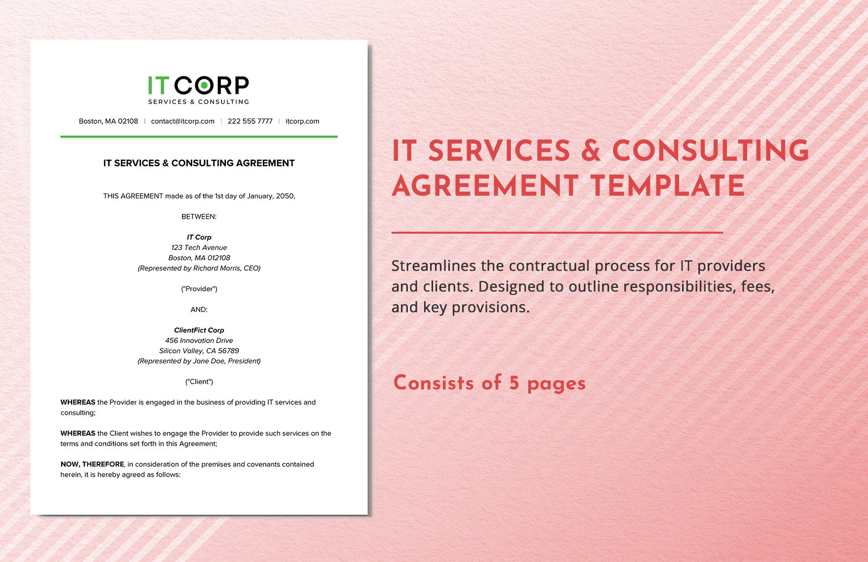 IT Services & Consulting Agreement Template