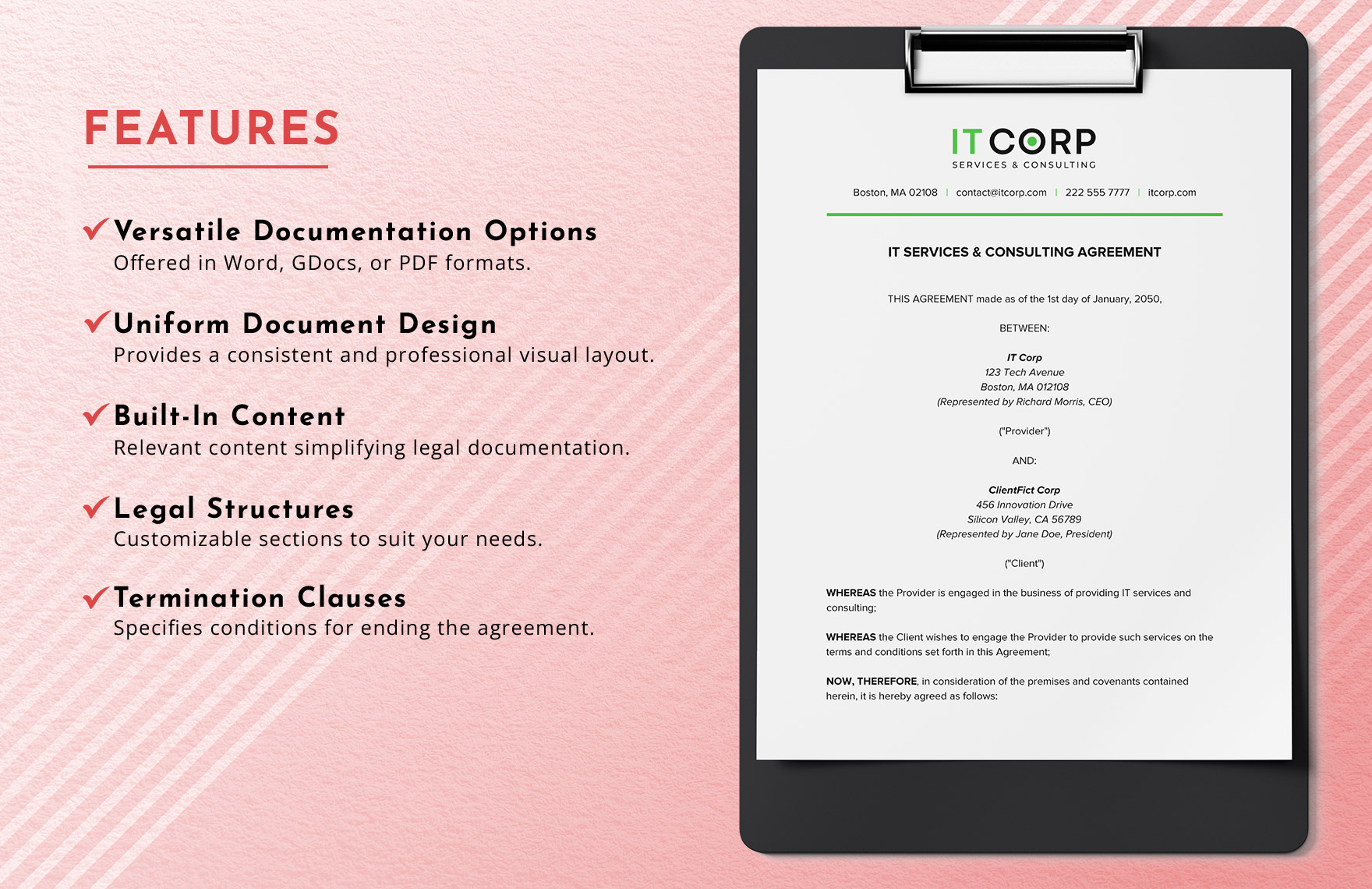 IT Services & Consulting Agreement Template