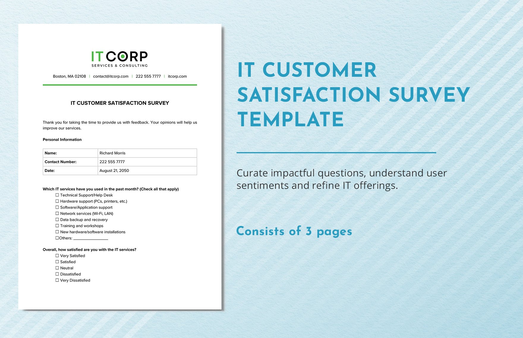 IT Customer Satisfaction Survey Template