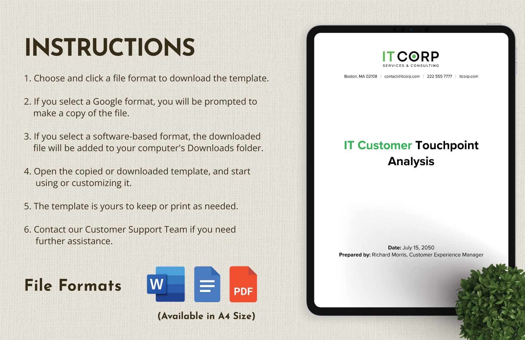 IT Customer Touchpoint Analysis Template
