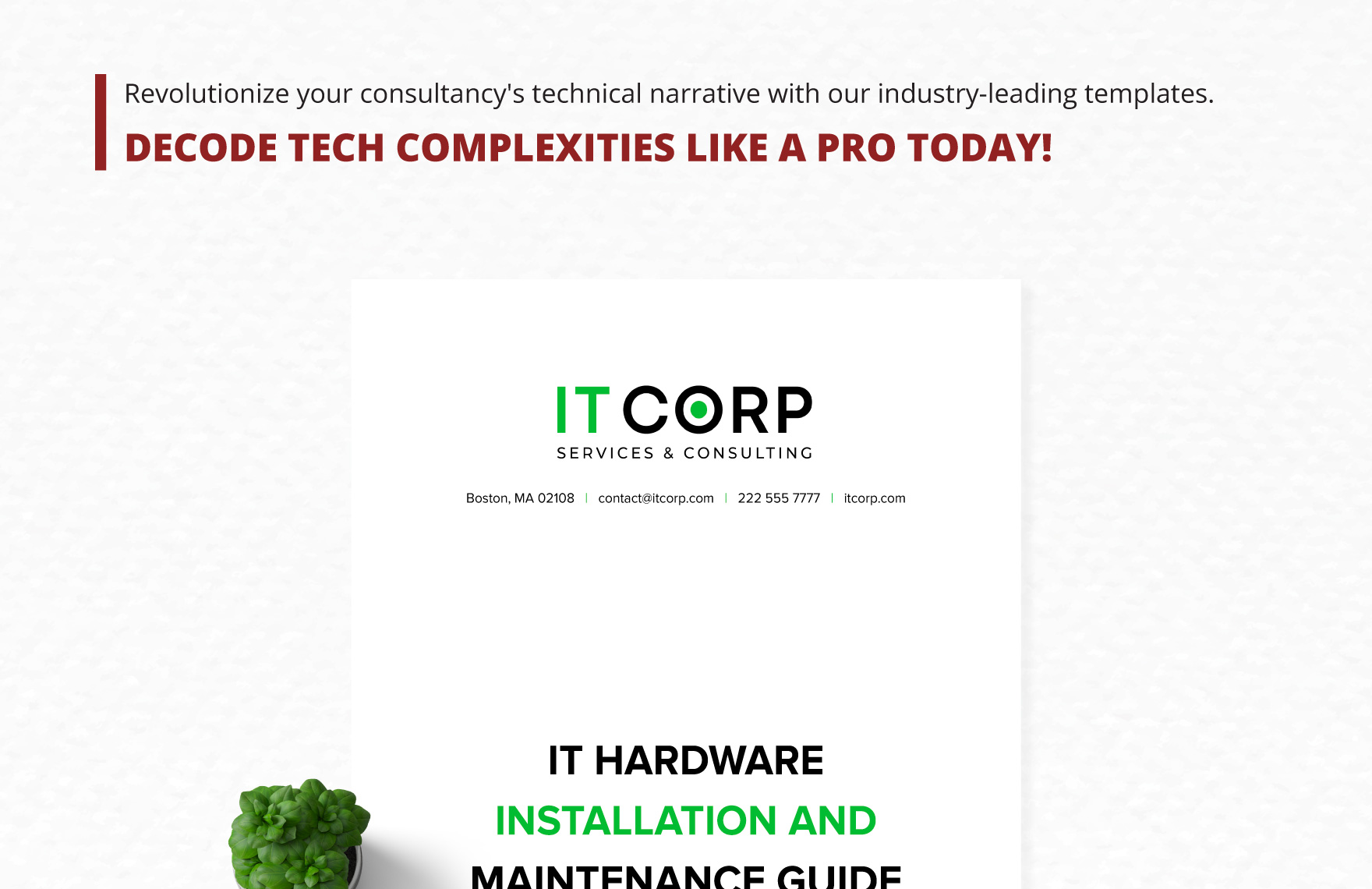 IT Hardware Installation and Maintenance Guide Template