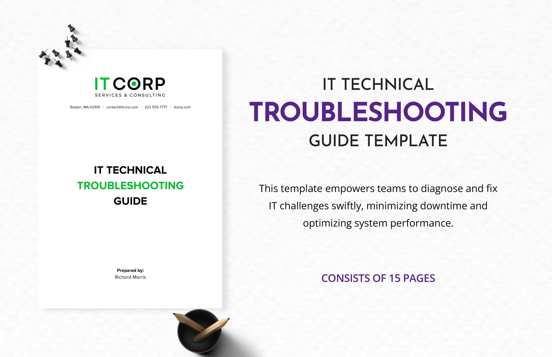 IT Technical Troubleshooting Guide Template in Word, Google Docs, PDF