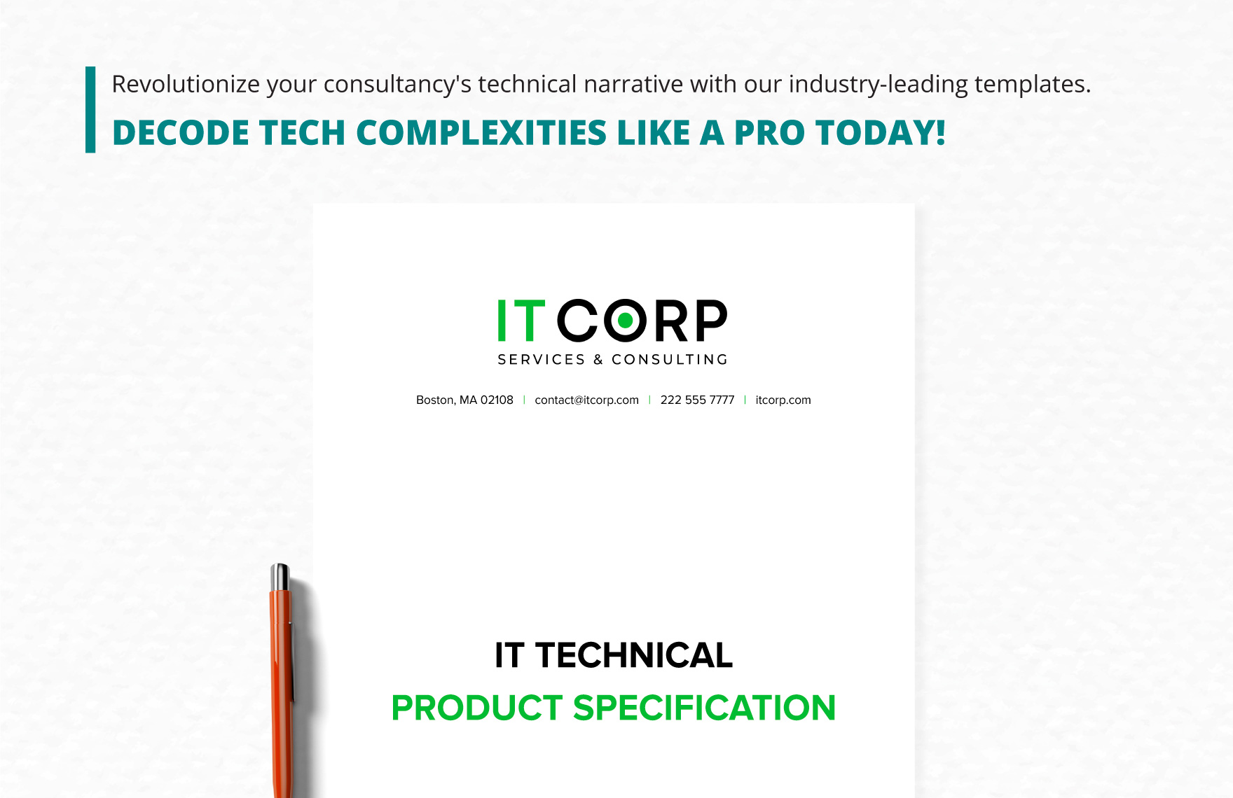 IT Technical Product Specification Template