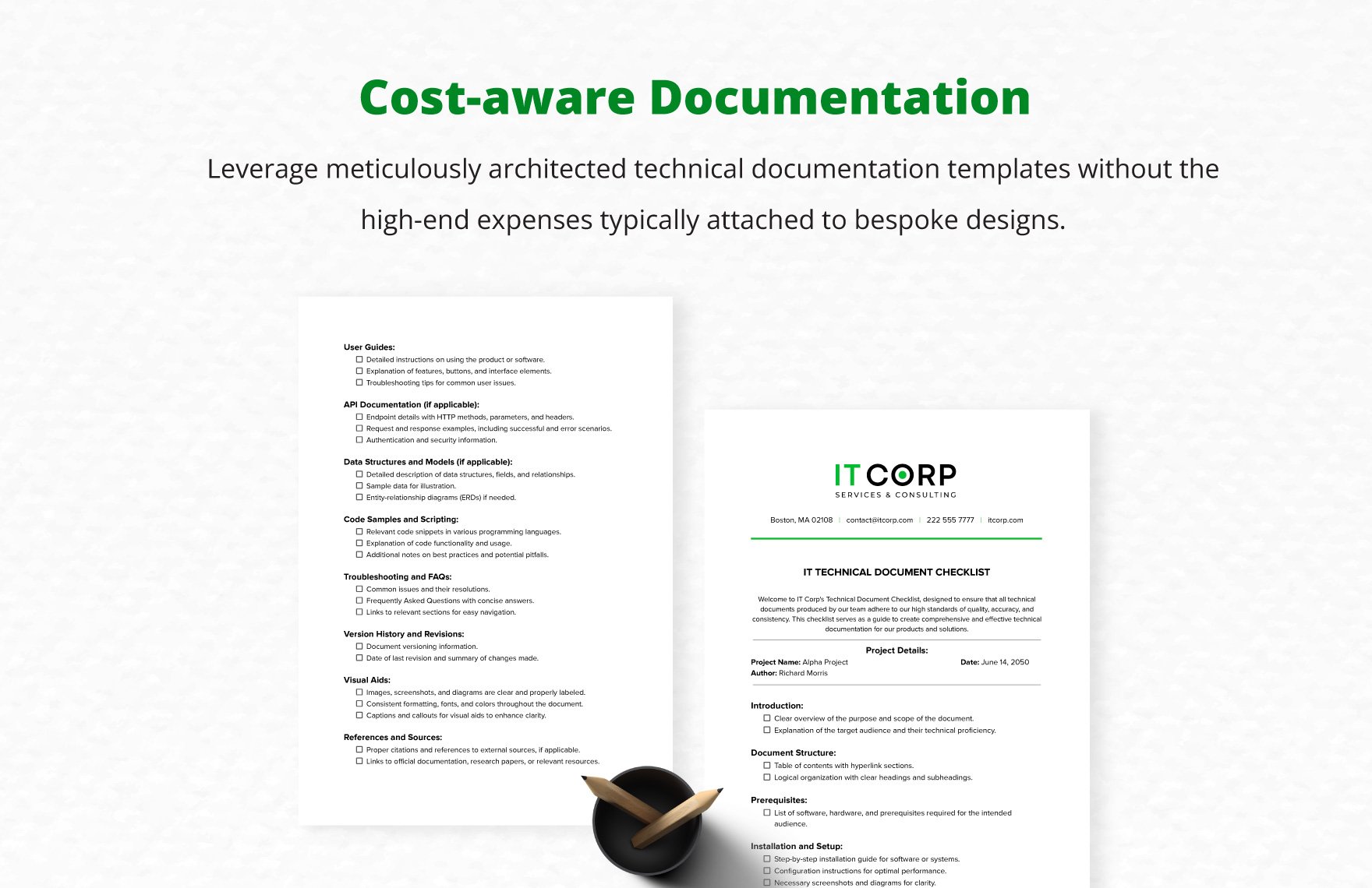 IT Technical Document Checklist Template