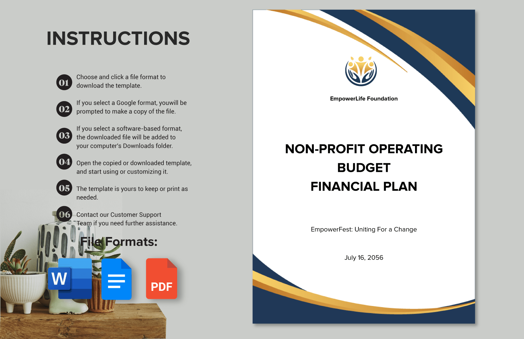 NonProfit Operating Budget Financial Plan Template