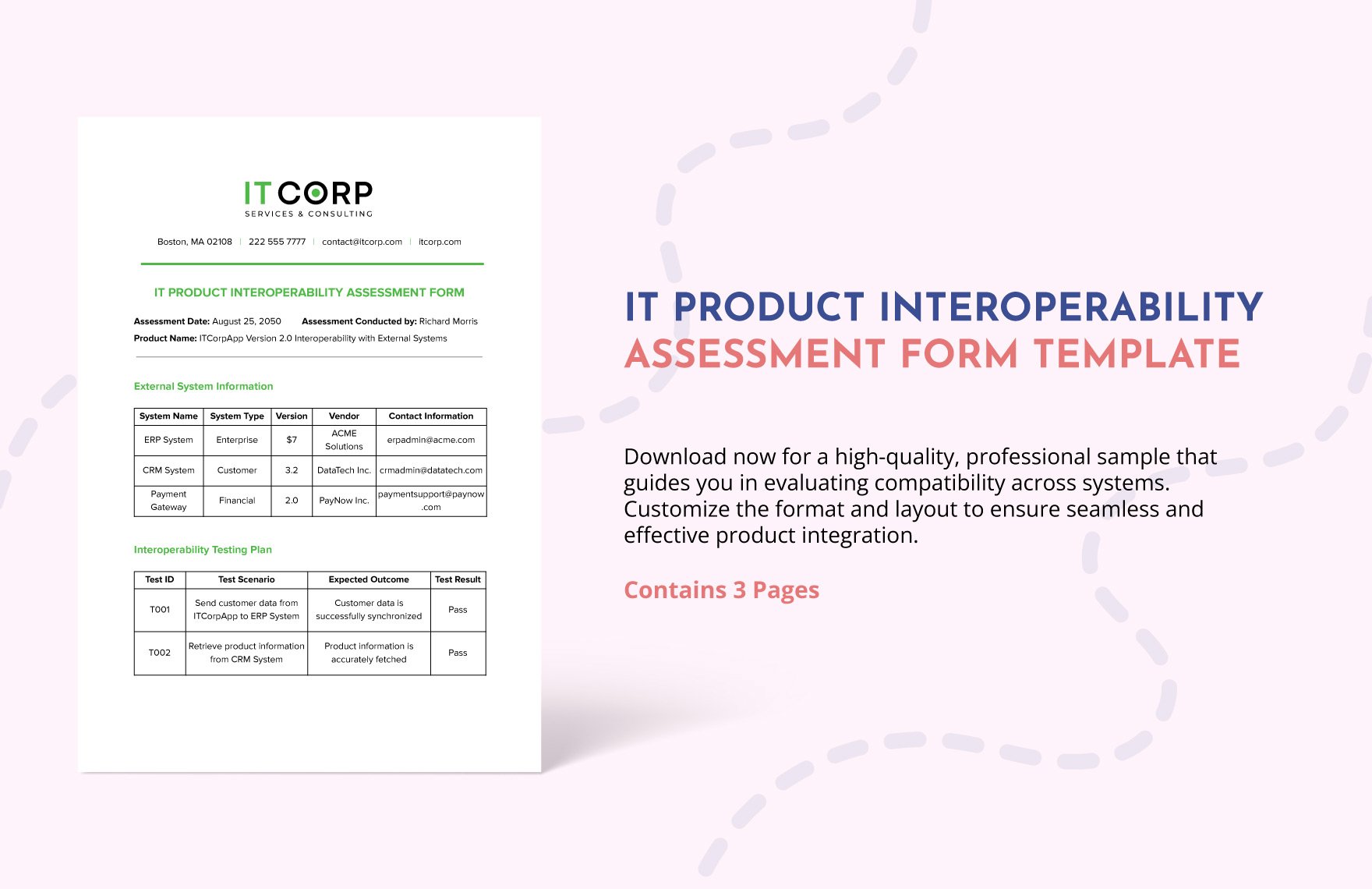 IT Product Interoperability Assessment Form Template