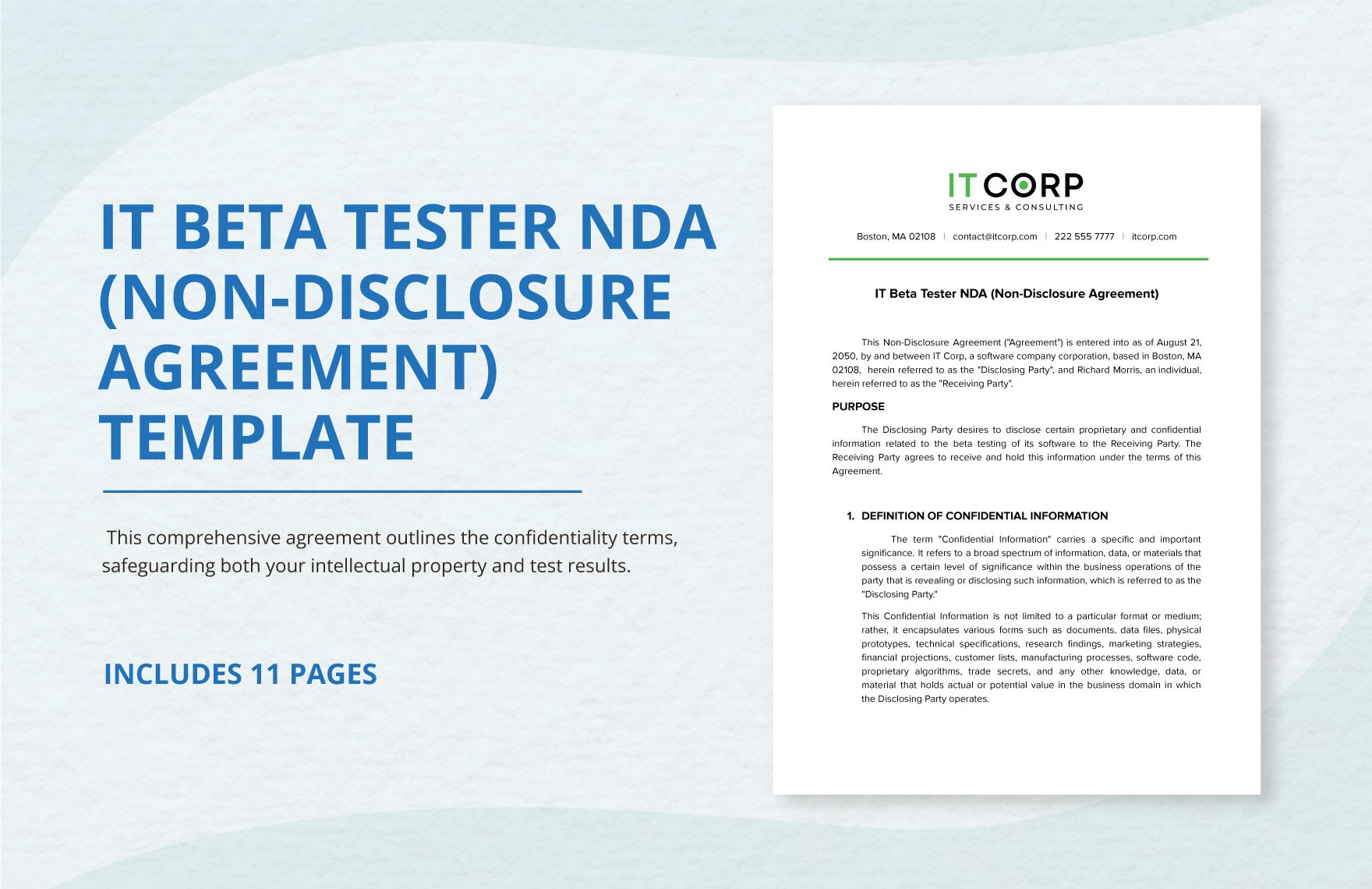 IT Beta Tester NDA (Non-Disclosure Agreement) Template