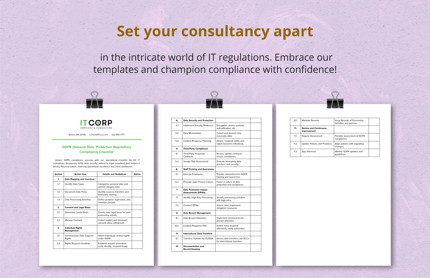 GDPR (General Data Protection Regulation) Compliance Checklist Template
